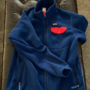 Patagonia Royal Blue Fleece with Vibrant Red Details